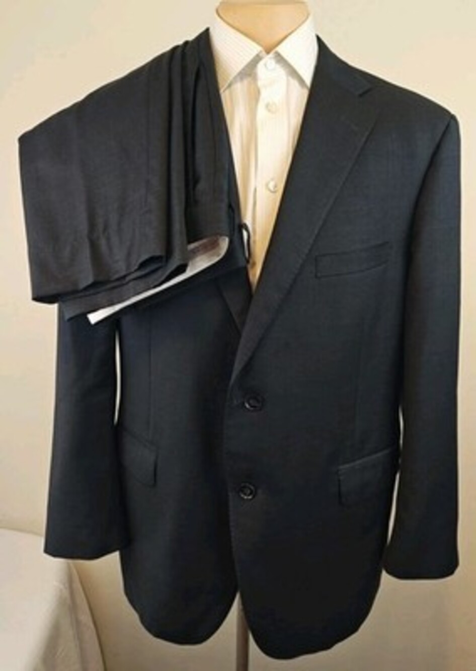 Samuelsohn Custom Made Super 120's Men 2 Piece Surgeon Cuff Suit Size 44R-W38x28